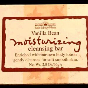Vintage! Bath And Body Works Moisturizing Cleansing Bar Soap Vanilla Bean Boxed